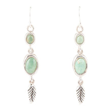Load image into Gallery viewer, Splendor Turquoise Sterling Feather Earrings
