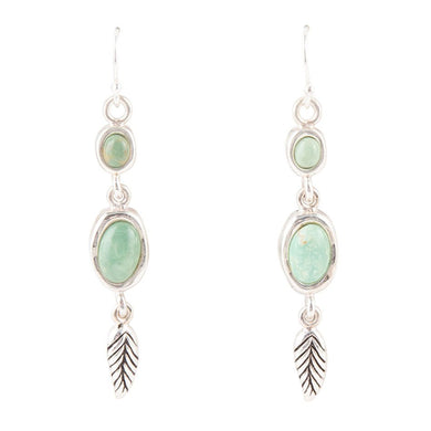 Splendor Turquoise Sterling Feather Earrings