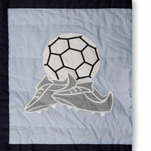 Load image into Gallery viewer, Handmade Sports Quilt &amp; Shams – Toddler to Twin Boys Bedding