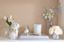 Load image into Gallery viewer, Ivory Sugar Bunny with Hydrangea, Pearl and Gold Accents