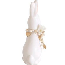 Load image into Gallery viewer, Ivory Sugar Bunny with Hydrangea, Pearl and Gold Accents