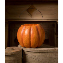 Load image into Gallery viewer, Spunky Pumpkin Bucket Paper Mache by Bethany Lowe Designs