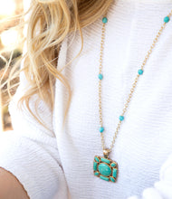 Load image into Gallery viewer, Squared Up Green Turquoise Pendant Necklace