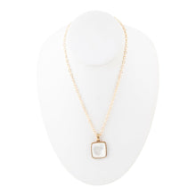 Load image into Gallery viewer, Squared Up White Mother of Pearl Golden Pendant Necklace