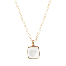 Load image into Gallery viewer, Squared Up White Mother of Pearl Golden Pendant Necklace