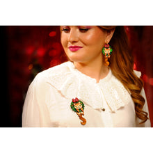 Load image into Gallery viewer, Squirrel in A Christmas Wreath Brooch by Laliblue