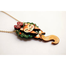 Load image into Gallery viewer, Squirrel in A Christmas Wreath Necklace by Laliblue