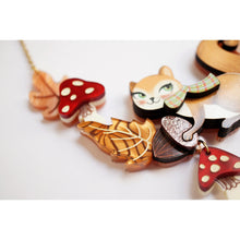 Load image into Gallery viewer, Squirrel with Mushrooms Necklace by Laliblue