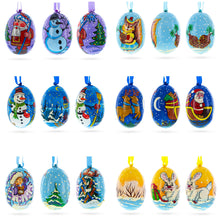 Load image into Gallery viewer, Santa, Snowman, Bunny, Squirrel and Girl Wooden Christmas Ornaments 3 Inches