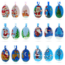 Load image into Gallery viewer, Set of 6 Santa Claus Wooden Christmas Ornaments 3 Inches