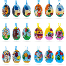 Load image into Gallery viewer, Set of 6- Dog, Cat, Bear, Squirrel Wooden Christmas Ornaments 3 Inches