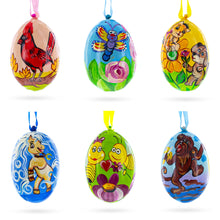 Load image into Gallery viewer, Monkey, Cardinal Bird, Butterfly, Pony and Bee Wooden Christmas Ornaments 3 Inch