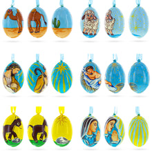 Load image into Gallery viewer, Set of 6 Nativity Scene Set Ukrainian Wooden Christmas Ornaments 3 Inches