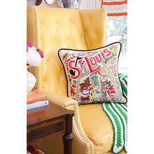 Load image into Gallery viewer, St. Louis Hand-Embroidered Pillow by CatStudio