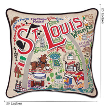 Load image into Gallery viewer, St. Louis Hand-Embroidered Pillow by CatStudio