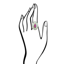 Load image into Gallery viewer, Stacked Stone Blue and Purple Turquoise Golden Ring