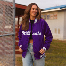 Load image into Gallery viewer, Kansas State Satin Letterman Bomber Jacket