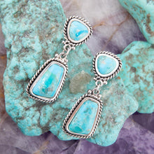 Load image into Gallery viewer, Statement Turquoise and Sterling Silver Roped Earrings