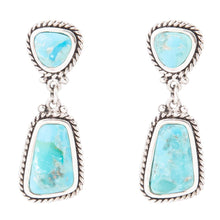 Load image into Gallery viewer, Statement Turquoise and Sterling Silver Roped Earrings