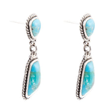 Load image into Gallery viewer, Statement Turquoise and Sterling Silver Roped Earrings