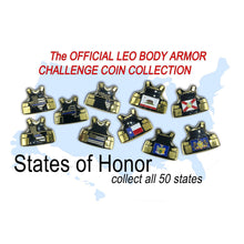 Load image into Gallery viewer, D-018 New York NY LEO Thin Blue Line Police Body Armor State Flag Challenge Coins