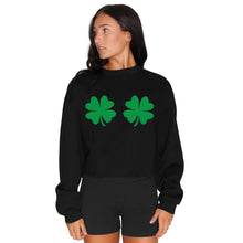 Load image into Gallery viewer, Shake Your Shamrocks Black Crewneck