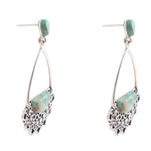 Load image into Gallery viewer, Sterling Silver Lace and Turquoise Earrings