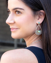 Load image into Gallery viewer, Sterling Silver Lace and Turquoise Earrings