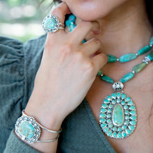 Load image into Gallery viewer, Sterling Silver and Blue Turquoise Cuff Bracelet