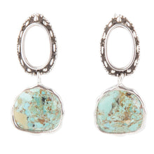 Load image into Gallery viewer, Sterling Silver Blue Turquoise Drop Earrings