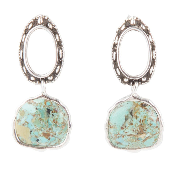 Sterling Silver Blue Turquoise Drop Earrings