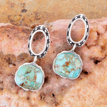 Load image into Gallery viewer, Sterling Silver Blue Turquoise Drop Earrings