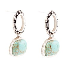 Load image into Gallery viewer, Sterling Silver Blue Turquoise Drop Earrings