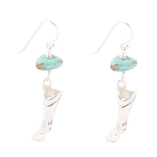 Load image into Gallery viewer, Sterling Silver Boot Charm and Blue Turquoise Earrings