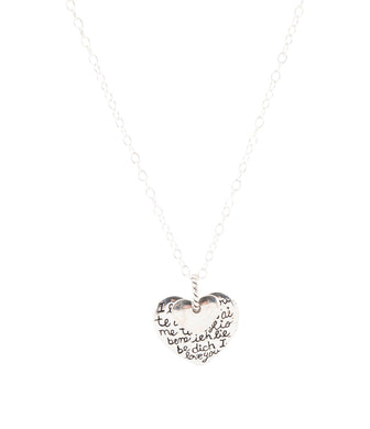Sterling Silver Engraved Heart Pendant Neckalce