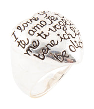 Load image into Gallery viewer, Sterling Silver Engraved Heart Statement Ring