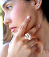 Load image into Gallery viewer, Sterling Silver Engraved Heart Statement Ring