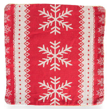 Load image into Gallery viewer, Set of 2 White Snowflakes on Red Christmas Throw Cushion Pillow Covers