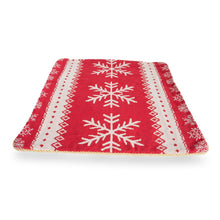 Load image into Gallery viewer, Set of 2 White Snowflakes on Red Christmas Throw Cushion Pillow Covers
