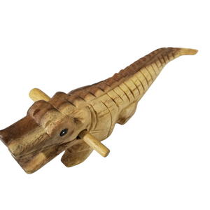 11" Wooden musical percussion instrument alligator