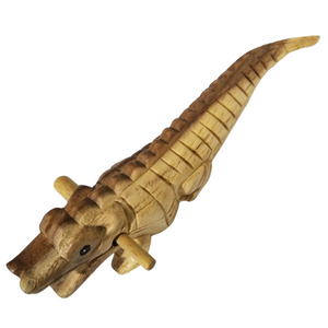 11" Wooden musical percussion instrument alligator