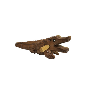 11" Wooden musical percussion instrument alligator