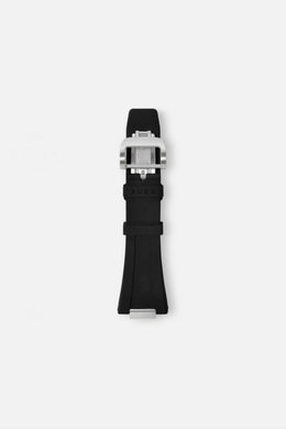 FKM Rubber Strap: Black/Steel