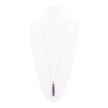Load image into Gallery viewer, Straightaway Purple Amethyst Golden Necklace