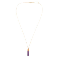 Load image into Gallery viewer, Straightaway Purple Amethyst Golden Necklace
