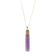 Load image into Gallery viewer, Straightaway Purple Amethyst Golden Necklace