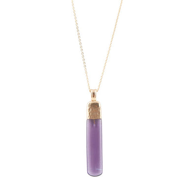 Straightaway Purple Amethyst Golden Necklace