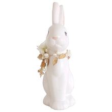 Load image into Gallery viewer, Ivory Sugar Bunny with Hydrangea, Pearl and Gold Accents