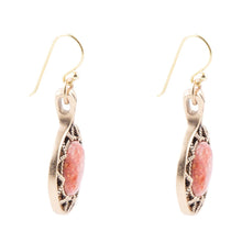 Load image into Gallery viewer, Sun Orange Sponge Coral Golden Drop Earrings