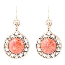 Load image into Gallery viewer, Sun Orange Sponge Coral Golden Drop Earrings